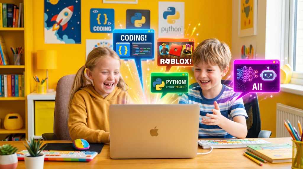European kids learning AI and tech skills